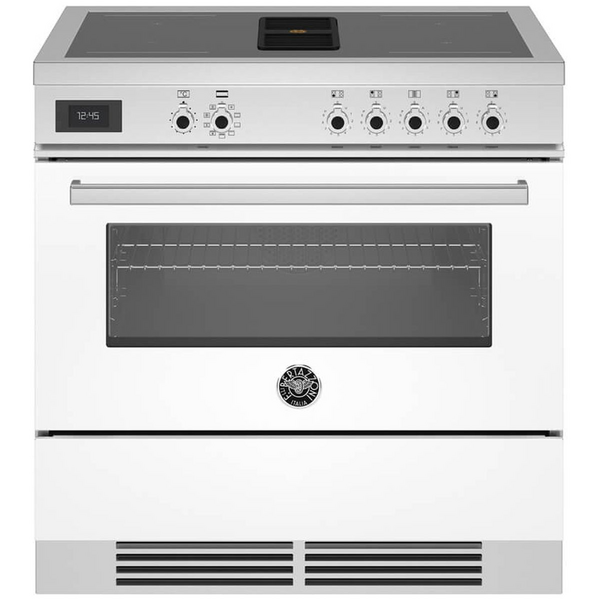 Bertazzoni 90cm Professional Airtec White Induction Freestanding Oven with Integrated Downdraft PROCH94I1EBIT