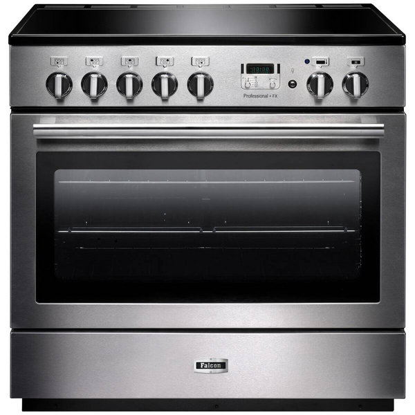 Falcon 90cm Professional FX Induction Freestanding Oven/Stove Stainless Steel and Chrome PROP90FXEISS-CH
