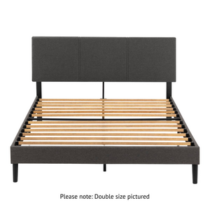 Zinus Double Cambril Bed Frame Fabric Bed Base Upholstered Dark Grey AU-FPPBC1-38D