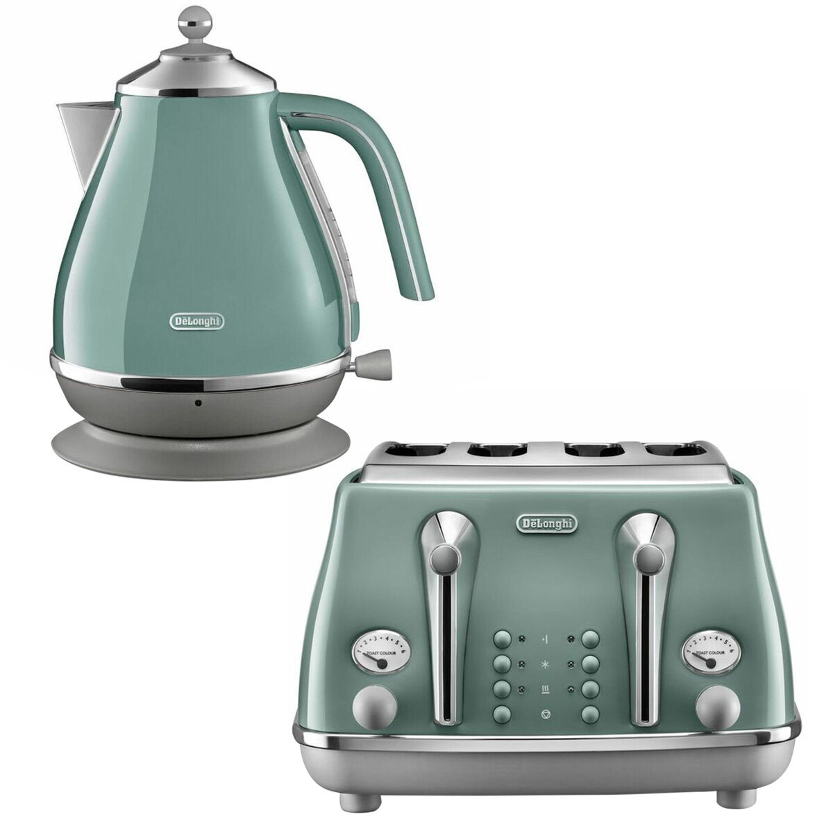 Delonghi green kettle and toaster top