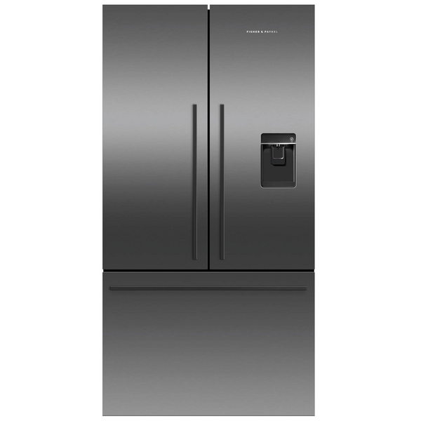 Fisher & Paykel Series 7 569L French Door Refrigerator with Ice and Water Black Stainless Steel RF610ADUB5