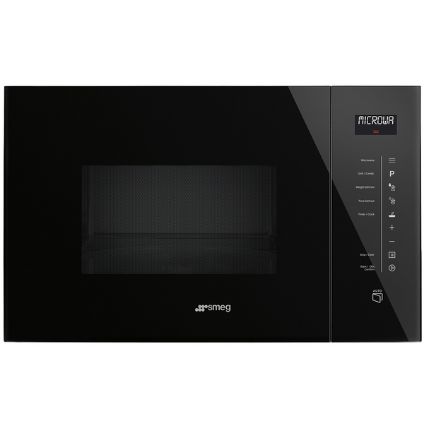 Smeg Linea 25L Built-In Microwave with Grill Black FMIA125B3