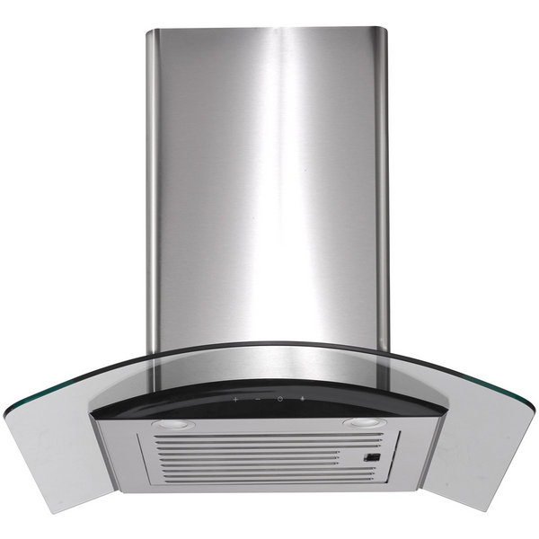 Euromaid 60cm Stainless Steel with Curve Glass Canopy Rangehood RGT6