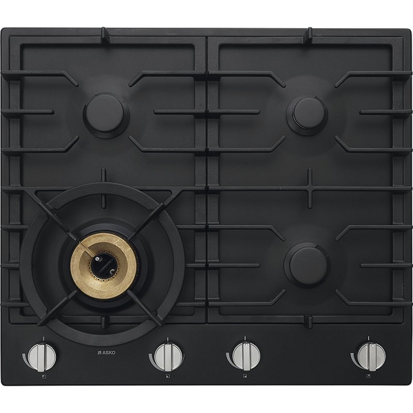 ASKO 60cm Natural Gas Cooktop with Super Flex Wok Burner Black Matte HG1666AD