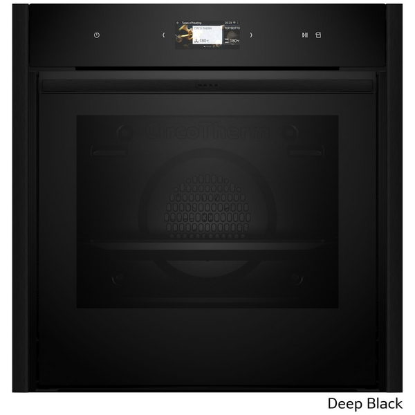 NEFF 60cm Pyrolytic Slide & Hide Oven with Added Steam Deep Black B69VS73Y0A-DB