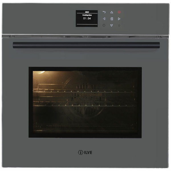 ILVE 60cm Grigio Lusso Pyrolytic Electric Built-In Oven 600SPYTCGV