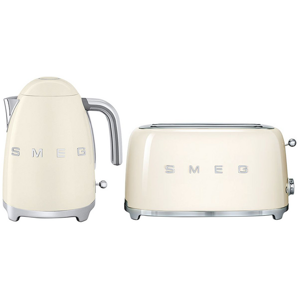 Smeg Kettle and 4 Slice Toaster Pack Cream KLF03CRAUTSF02CRAU