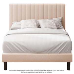 Zinus Debi Double Upholstered Fabric Bed Base Beige AU-FHVP-D