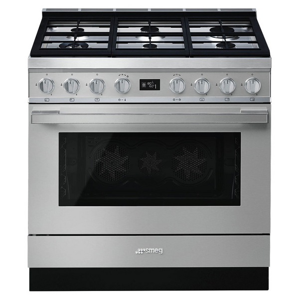 Smeg 90cm Portofino Freestanding Dual Fuel Oven/Stove Stainless Steel CPF9GPXA