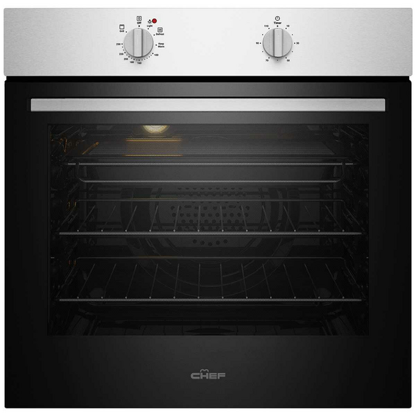Chef 60cm Multi Function Fan Forced Electric Built-In Oven Stainless Steel CVE612SB