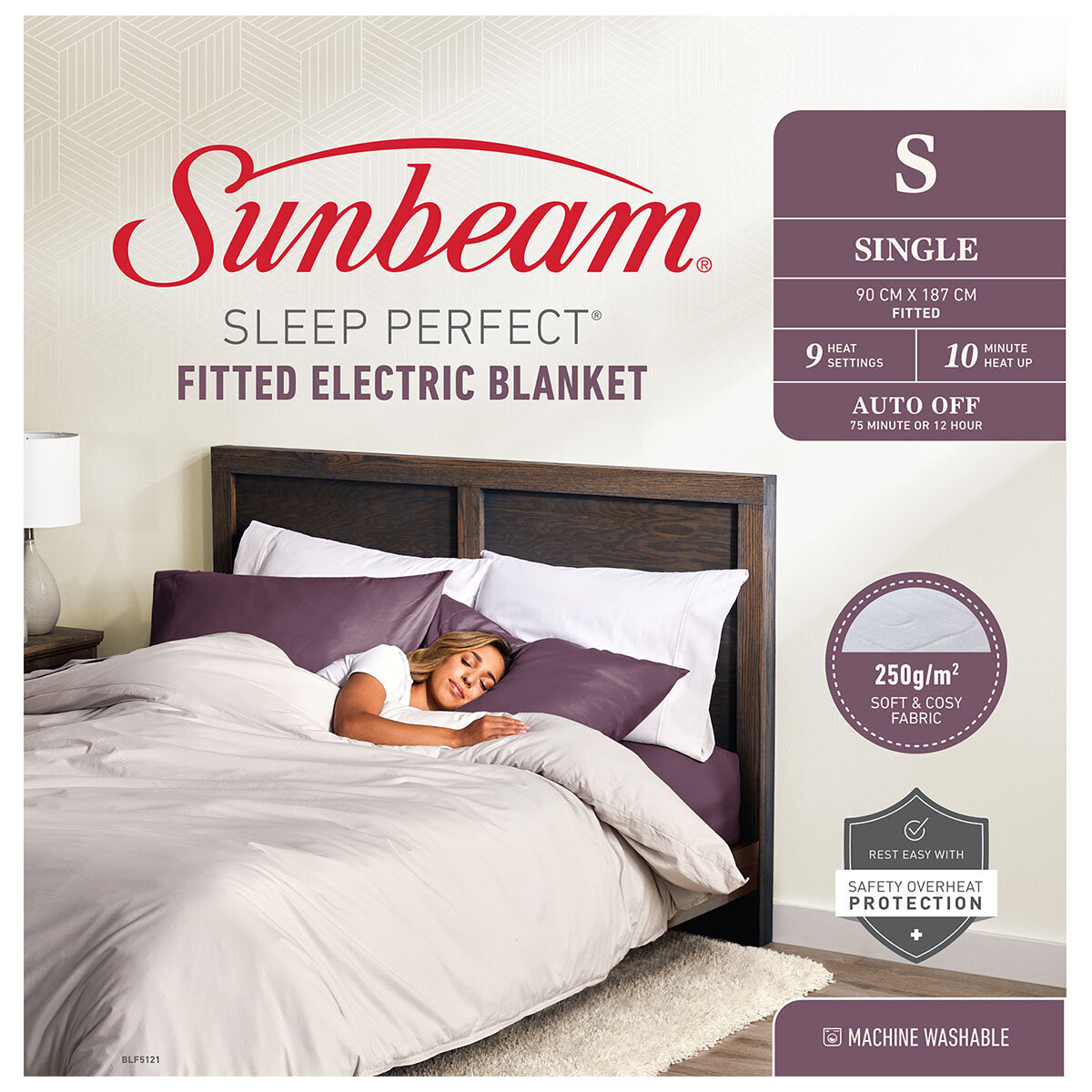 Sunbeam Sleep Perfect Single Bed Fitted Electric Blanket BLF5121 Andoo