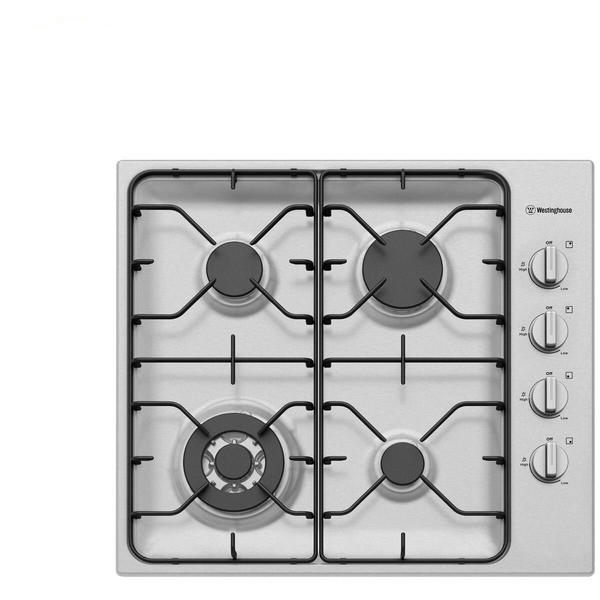 Westinghouse 60cm 4 burner stainless steel gas cooktop WHG643SB