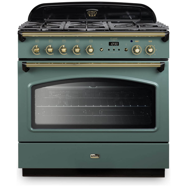 Falcon 90cm Classic FX Mineral Green Dual Fuel Freestanding Oven CLA90FXDFMG-BR