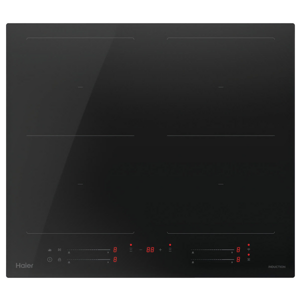Haier 60cm 600 Series Induction Cooktop with Dual Flexi Zone Black Glass HCI604MFTB4