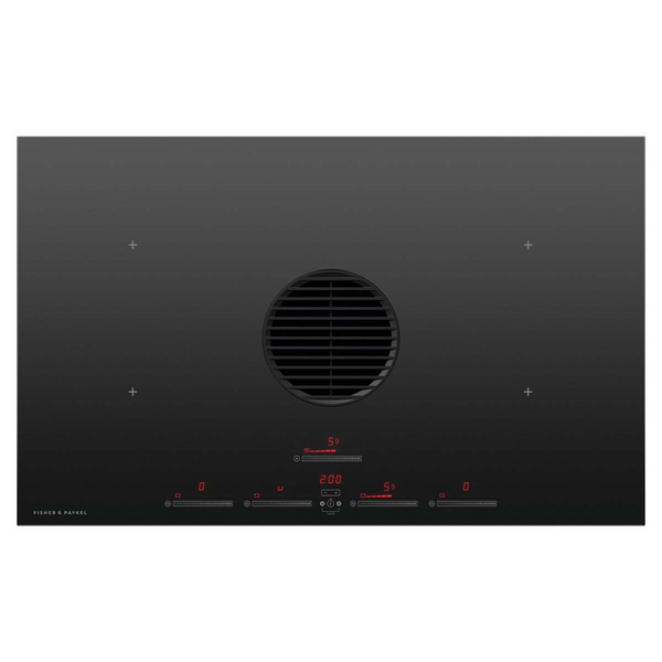 Fisher & Paykel Series 9 83cm Induction Cooktop with Integrated Ventilation Black Glass CID834DTB4