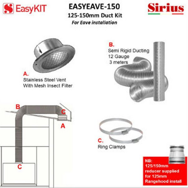Sirius 125-150mm Under Eave Ducting Kit EASYEAVE-150