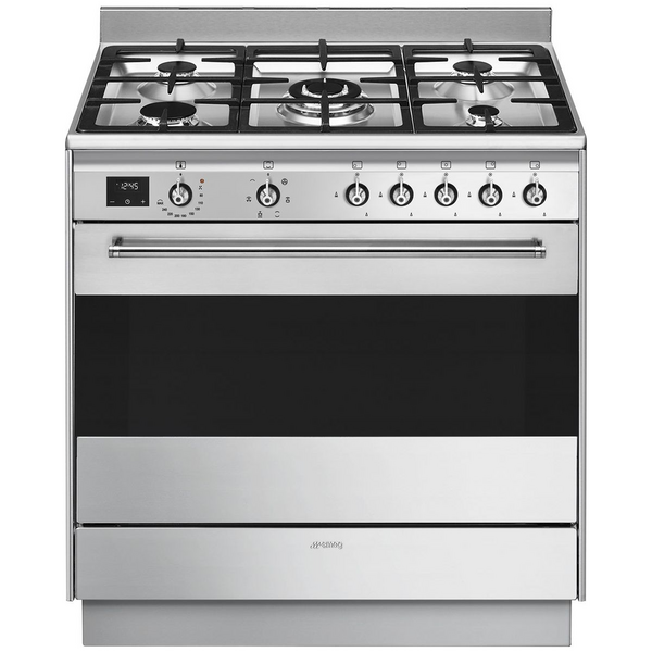 Smeg 90cm Classic Freestanding Dual Fuel Oven-Stainless Steel FS9606XS1