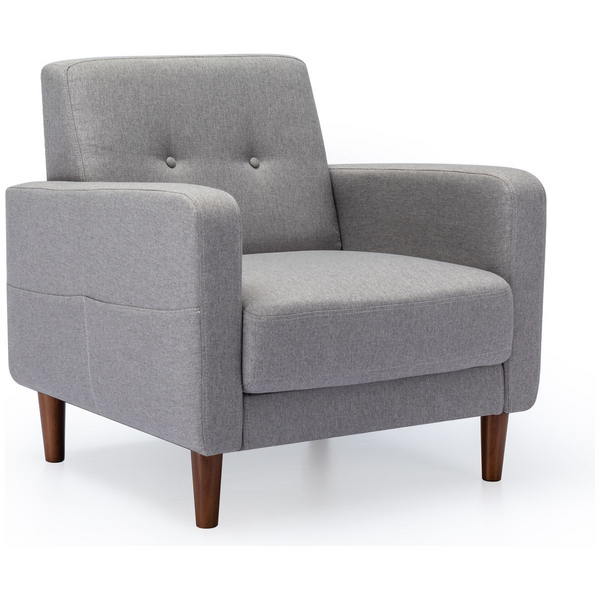Zinus Adair Modern Armchair with Armrest Pockets Light Grey AU-AD-LG-AC