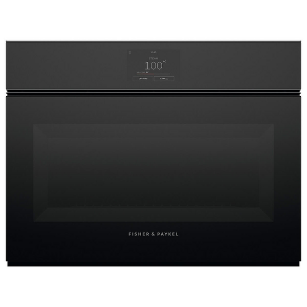 Fisher & Paykel Series 9 60cm Minimal Compact Handleless Combi-Steam Oven Black Glass OS60NMTNB1