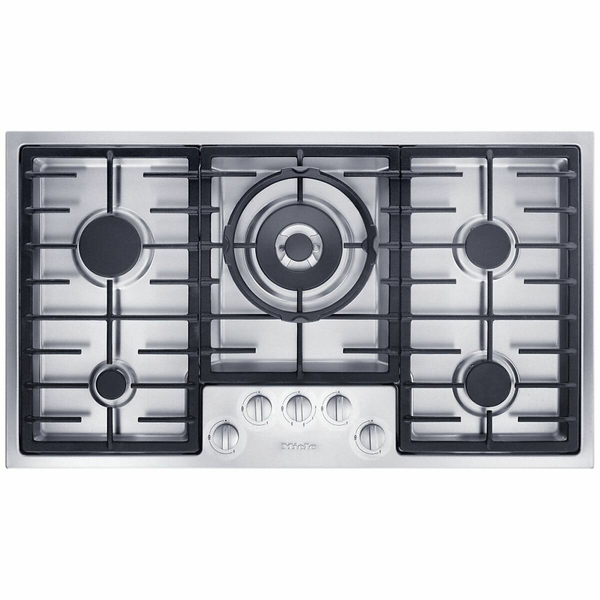 Miele 90cm 5 Burner Natural Gas Cooktop with Dual Wok Burner and QuickStart Controls Stainless Steel KM2357-1