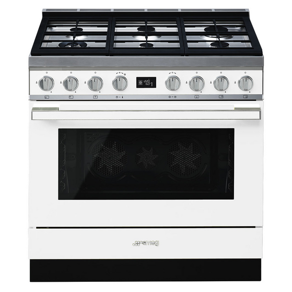 Smeg 90cm Portofino Freestanding Dual Fuel Oven/Stove White CPF9GPWHA
