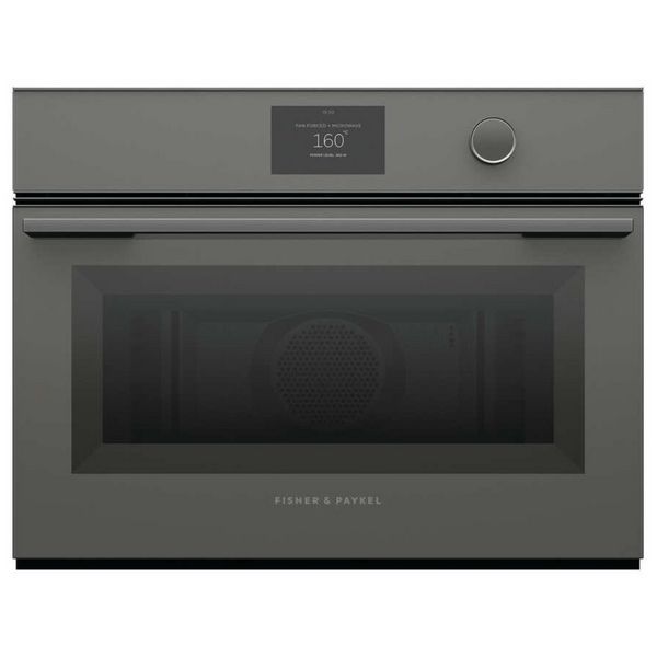 Fisher & Paykel Series 9 60cm Minimal Compact Combi-Microwave Oven Grey Glass OM60NMTDG1