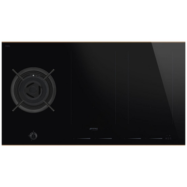Smeg 90cm Dolce Stil Novo 4 Zone Induction Cooktop with Gas Wok Burner SAIG6954R