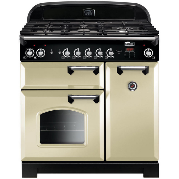 Falcon 90cm Classic Natural Gas Freestanding Oven/Stove Cream and Chrome CLA90NGFCR-CH