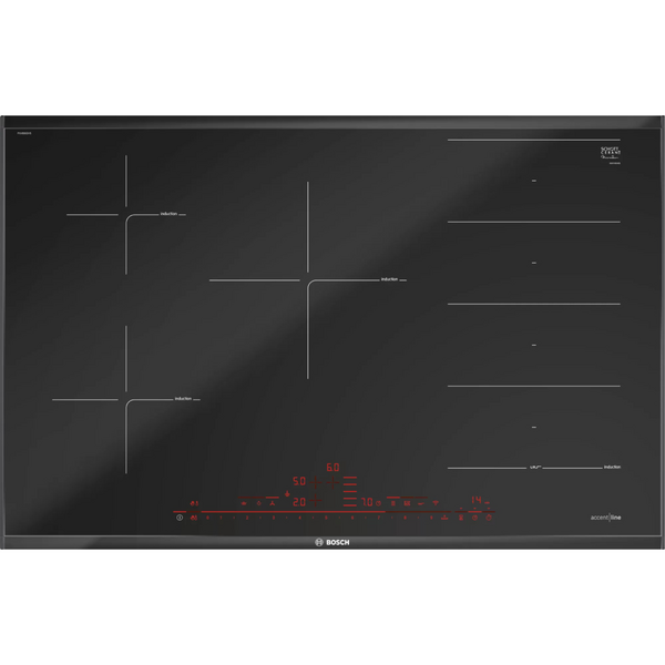Bosch 80cm Series 8 Accentline Flex Induction Cooktop Black PXV890DV5E