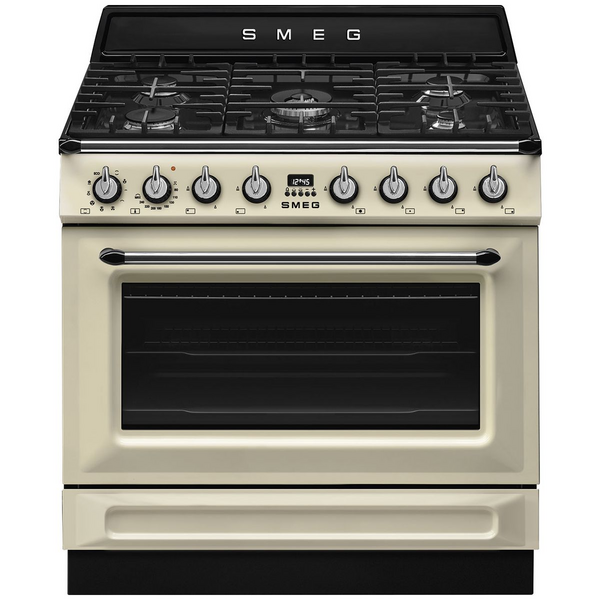 Smeg 90cm Victoria Dual Fuel Cream Freestanding Oven TRA90GMP