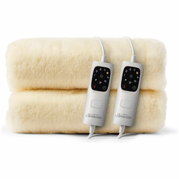 Sunbeam Sleep Perfect Wool Fleece Anti Bacterial Super King Heated Blanket BLW6681