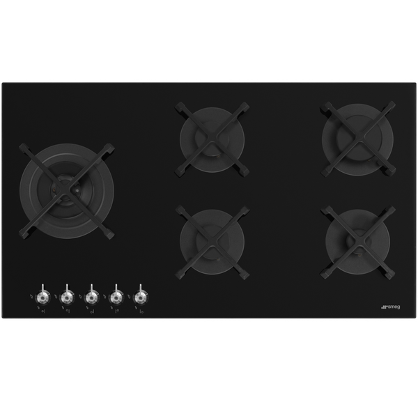 Smeg Classic 90cm Gas on Tempered Glass Cooktop PV395LNAU