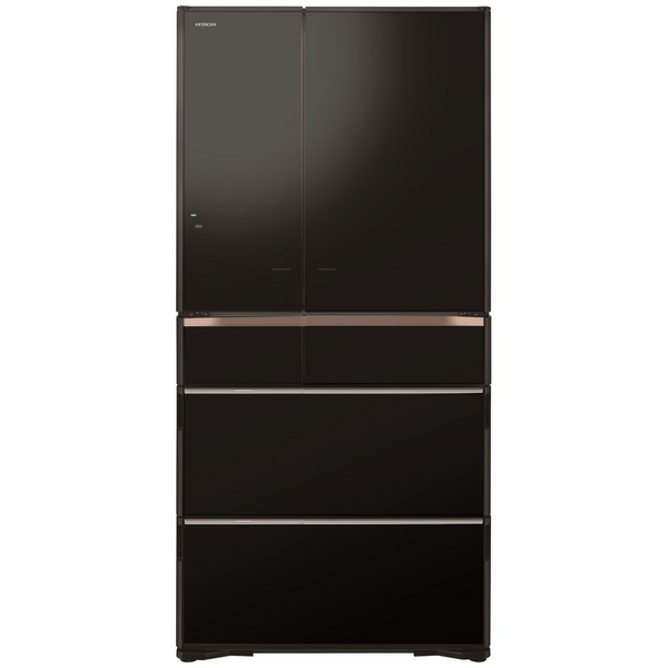 Hitachi 735L Multi Drawer French Door Refrigerator Crystal Black Glass R-ZX740RAXK