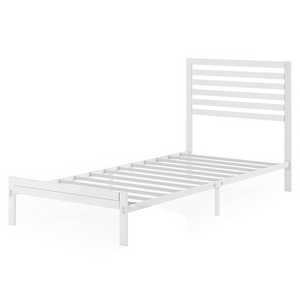 Zinus Kai King Single Metal and Bamboo Bed Frame White AU-FBOBH3ZC-35B