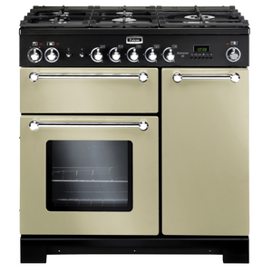 Falcon 90cm Kitchener Freestanding Dual Fuel Oven/Stove Cream and Chrome KCH90DFFCR-CH