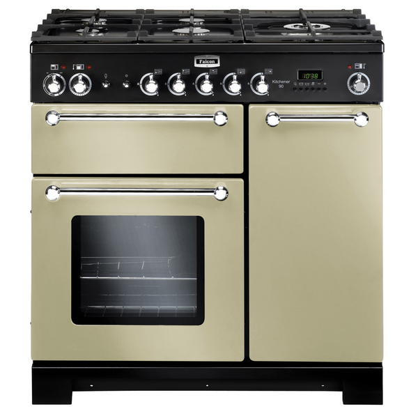 Falcon 90cm Kitchener Freestanding Dual Fuel Oven/Stove Cream and Chrome KCH90DFFCR-CH