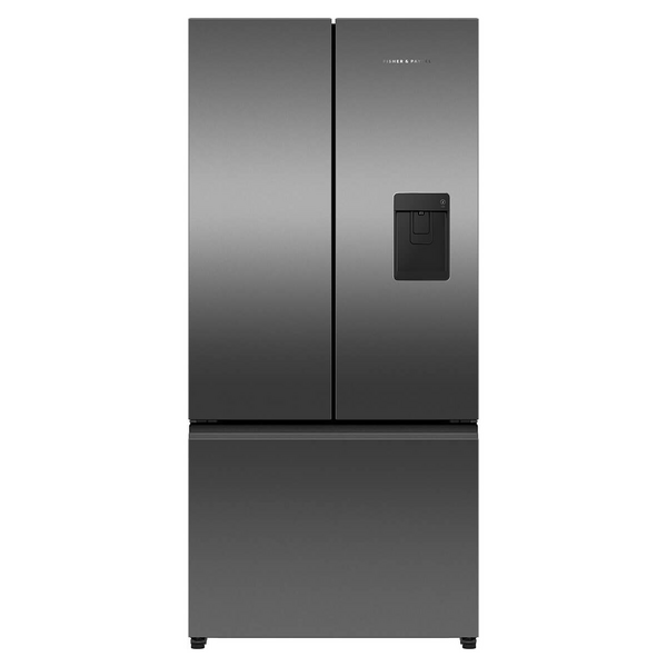 Fisher & Paykel Series 7 511L French Door Fridge With Ice and Water Black Stainless Steel RF505ANUB1