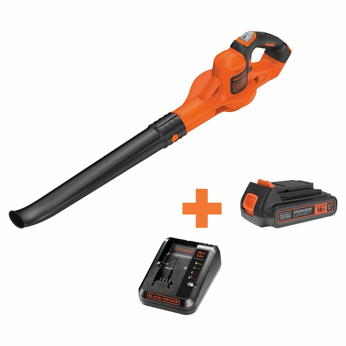 Black Decker 18V Lithium ion Cordless Powercommand Boost Leaf Blower GWC1820PC XE