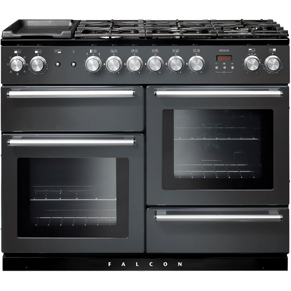 Falcon 110cm Nexus Freestanding Dual Fuel Oven/Stove Slate and Nickel NEX110DFSL-CH