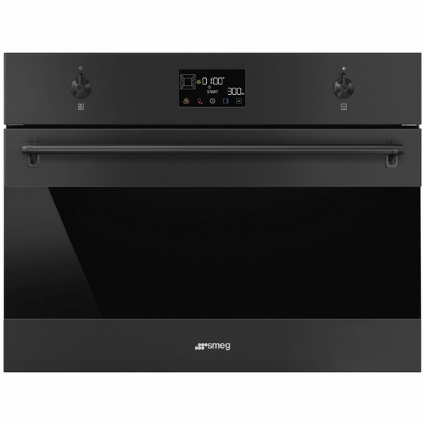 Smeg Compact 45cm Combi Microwave Oven Matte Black SOA4302M1N