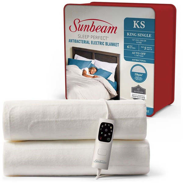 Sunbeam Sleep Perfect Anti Bacterial King Single Heated Electric Blanket BLA6331
