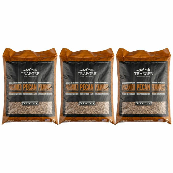 Traeger 3 x 9KG Pecan Cherry BBQ Wood Pellets PEL340-PACK