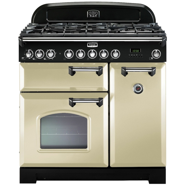 Falcon 90cm Classic Deluxe Freestanding Dual Fuel Oven/Stove Cream and Chrome CDL90DFCR-CH