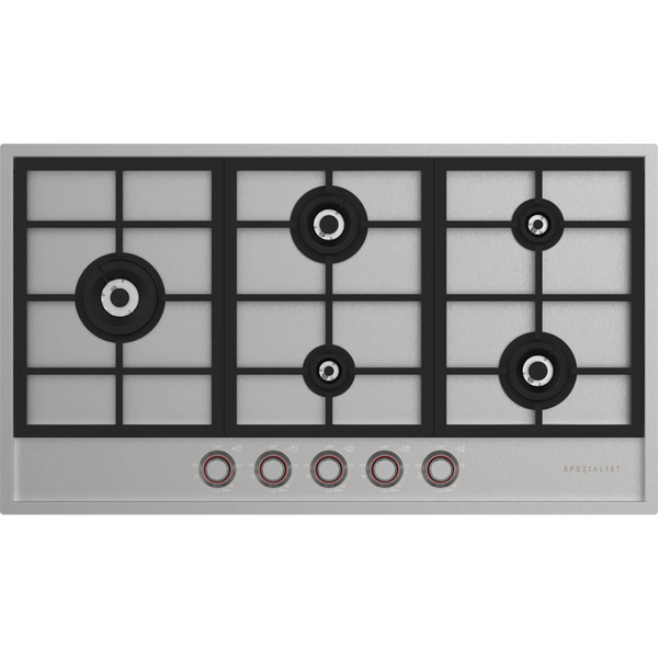 Spezialist 94cm Flush Fit Natural Gas 5 Burner Cooktop Stainless Steel S30945SFNG