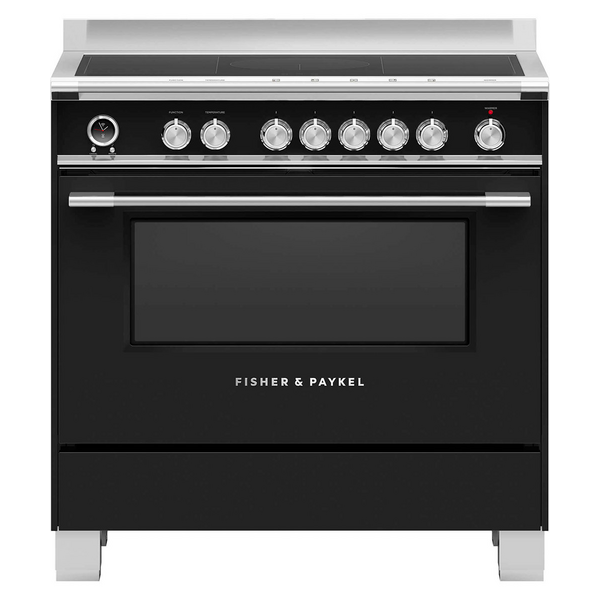 Fisher & Paykel Series 9 90cm Classic Freestanding Induction Pyrolytic Cooker Black OR90SCI6B1
