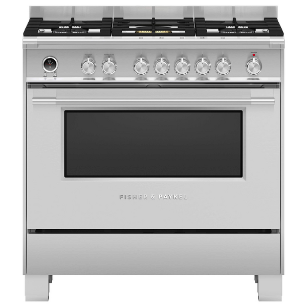 Fisher & Paykel Series 9 90cm Classic Style Freestanding Dual Fuel Pyrolytic Cooker Stainless Steel OR90SCG6X1