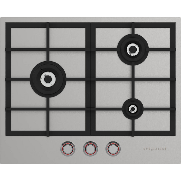 Spezialist 64cm 3 Burner Natural Gas Cooktop With SS Inset Surface S30643SSNG