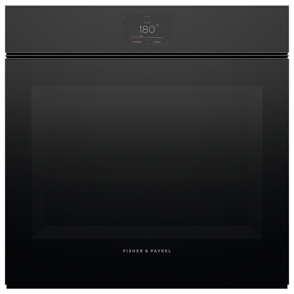 Fisher & Paykel Series 9 Minimal 60cm Handleless Pyrolytic Oven Black Glass OB60SMPTNB1