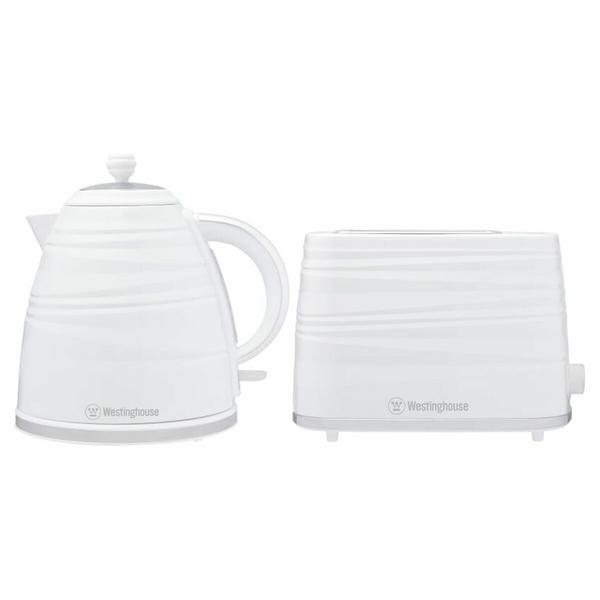 Westinghouse Electric Kettle and 2 Slice Toaster Pack White WHKTPK07W