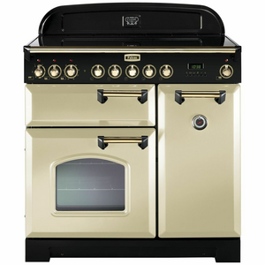 Falcon 90cm Classic Deluxe Freestanding Induction Oven/Stove Cream and Brass CDL90EICRBR